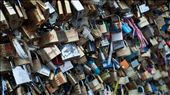 Lovers' locks on the Pont de I'Archeveche Bridge in Paris: by nikk, Views[737]