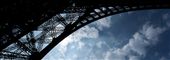 Detail of the Eiffel Tower's latticework silhouetted by the afternoon sky: by nikk, Views[288]