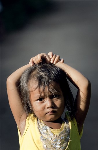 A little village girl by the banks of the Mekong River, Cambodia.