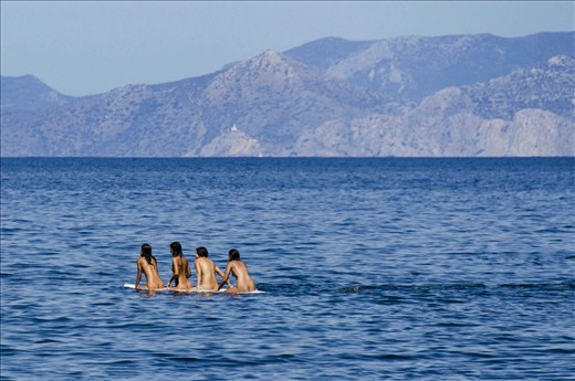 Canoe ride towards the open sea, enjoying freedom.