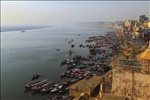 Bird's eve view of the Ganga and the ghats during early morning hours : by nitinv29, Views[688]