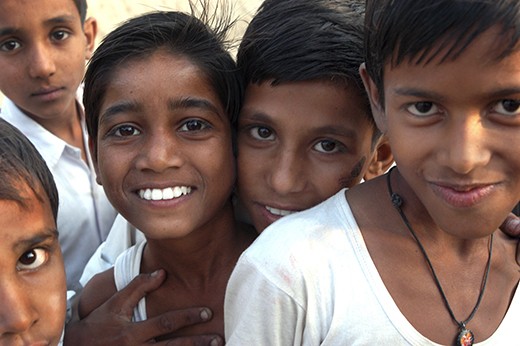 These young boys in Pachar, India had never seen a white person before.
