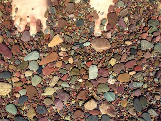 The color of Glacier's rocks. 