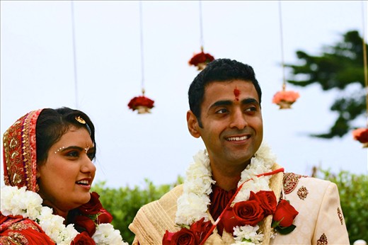 During their wedding these couple spotted a flock of birds flying by venue
