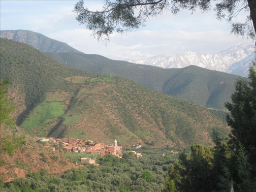 Kasbah Bab Ourika Terrace View of High Atlas Mountains