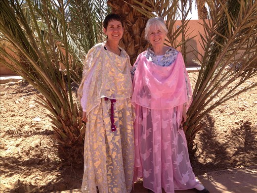 Nancy and Kelly Dressed Up for Berber Village Wedding