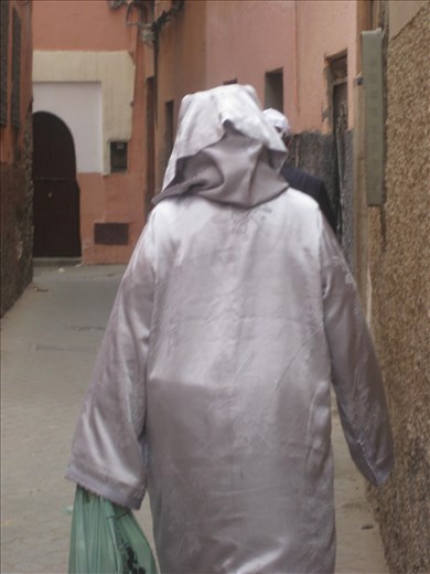 Marrakech Lady Returning Home after Shopping