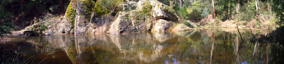 Blackwood Beach on the banks of the Lerderderg River Wombat State Forest