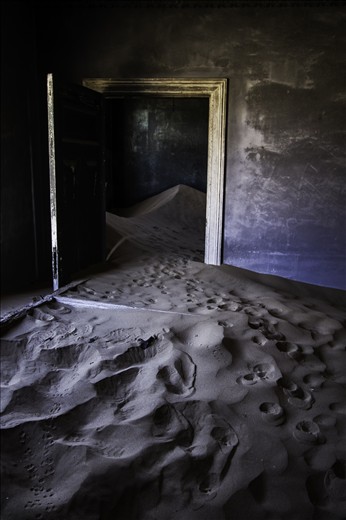 After 60 years of abandonment, sand dunes now occupy the houses of Kolmanskop
