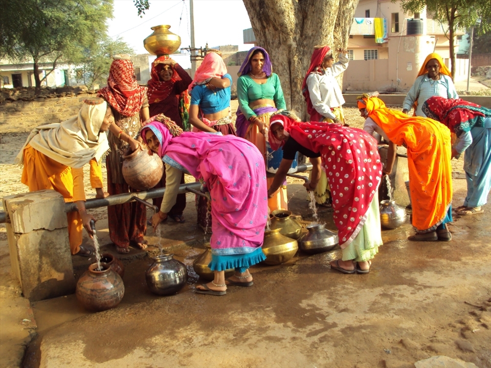 Water supply - this is the only way for the households in some villages in Rajasthan to have water in their homes and women are the ones to take care of it