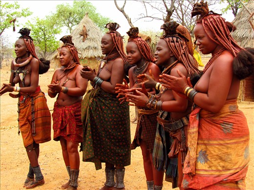 Himba woman are noted for their intricate hairstyles & traditional jewellery