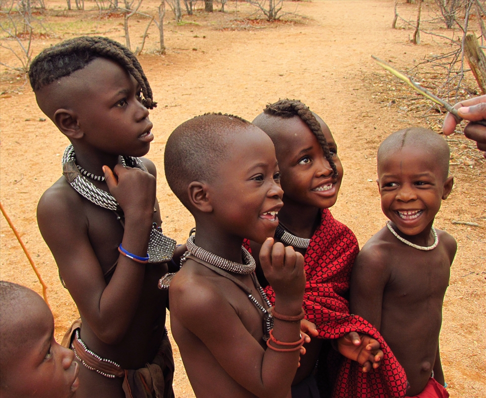 A smile, in any form, is a beautiful thing to capture from these himba boys