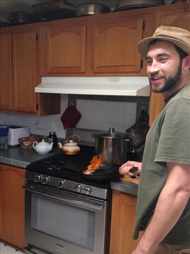 Me, Throwing Flames in Clos Saron’s Kitchen