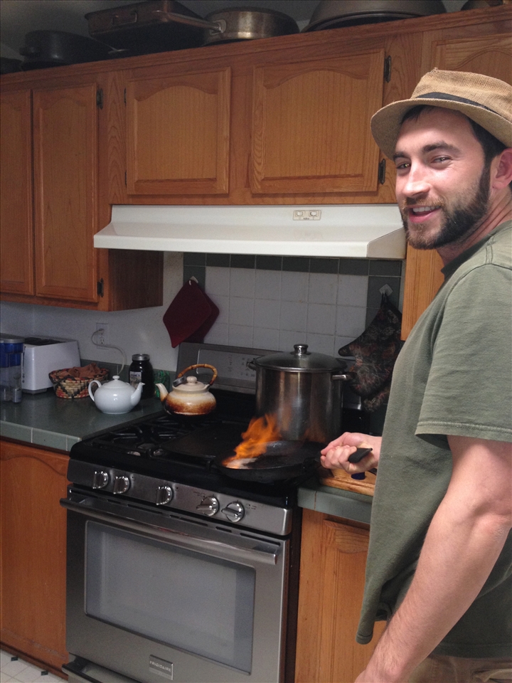 Me, Throwing Flames in Clos Saron’s Kitchen