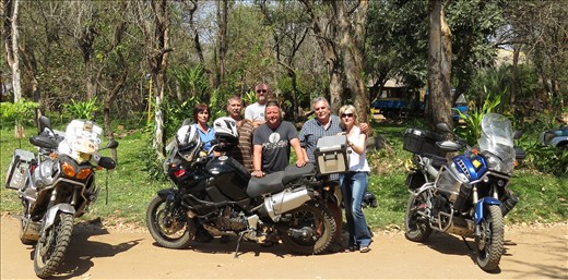 With Charley Boorman and friends from Windhoek at Maramba River Lodge