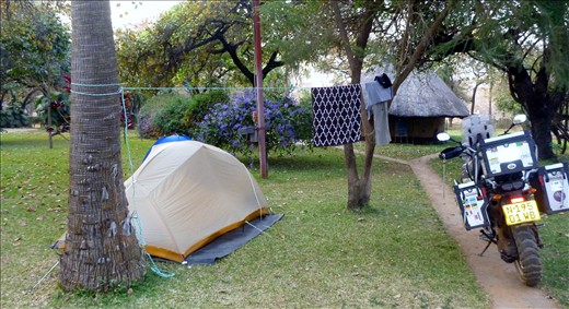 camping at Eureka Camp in Lusaka