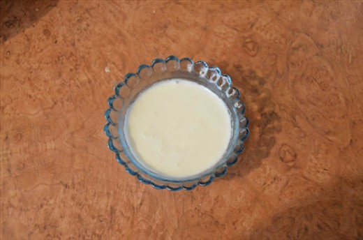 Liquid chaka after it has been mixed with water