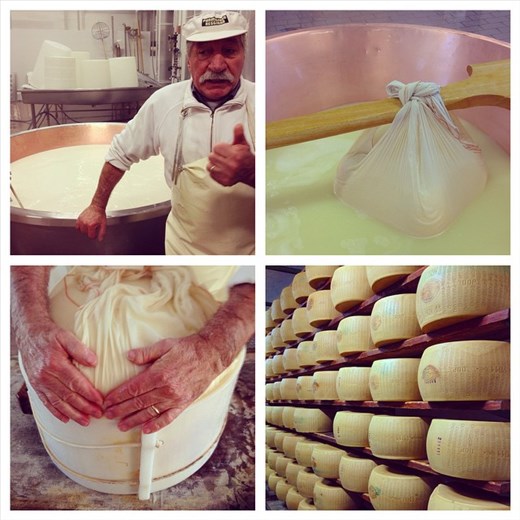 Witnessing the local cheesemaker create the “king of cheeses” in Bologna.