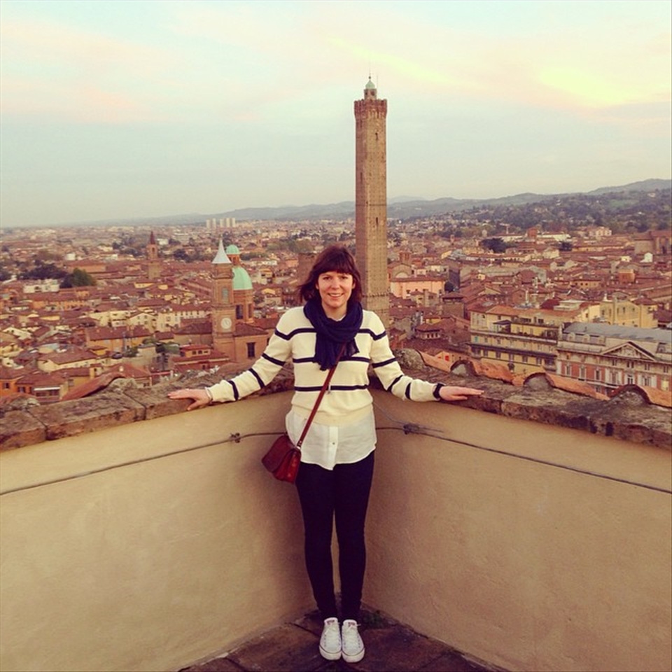 Me up the Torre Prendiparte during my studies in Bologna.