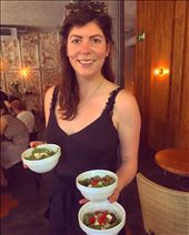 Serving up baby spinach, watermelon, feta & basil pesto salad bowls: by noodles, Views[184]