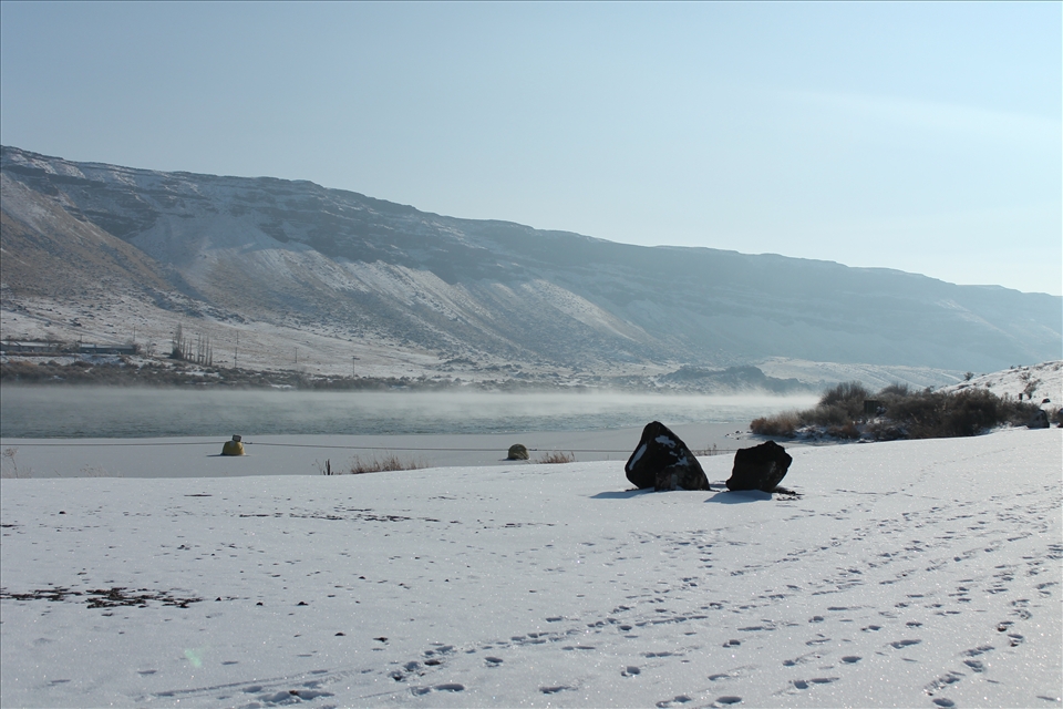 Inside the canyon looking towards the sun.