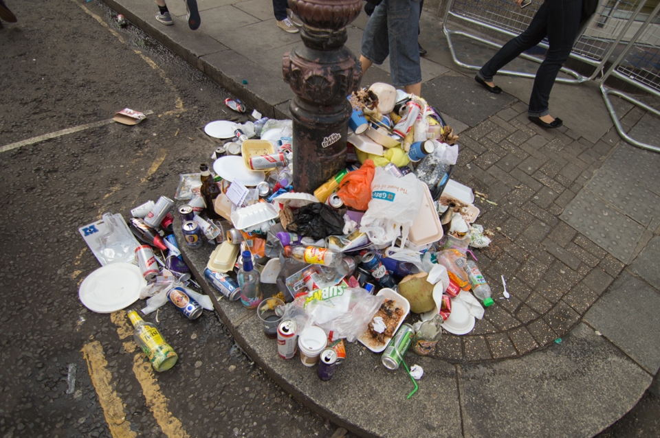 Notthing Hills usual beauty is sullied on almost every corner by midday