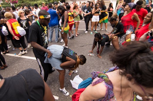 Still part of the main parade, 'twerking' is oddly accepted by most passers by