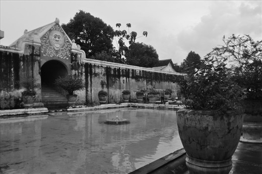 Umbul winangun is a bathing complex for the royal family at Taman Sari. It consist of three pools that decorated with big flower pots and springs shaped like mushroom. In the era when this pools were still used, only females and sultan were allowed to enter this bathing complex.