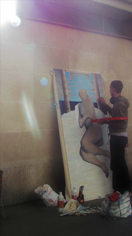 This was the first of many artists I saw painting in the streets of Paris. 