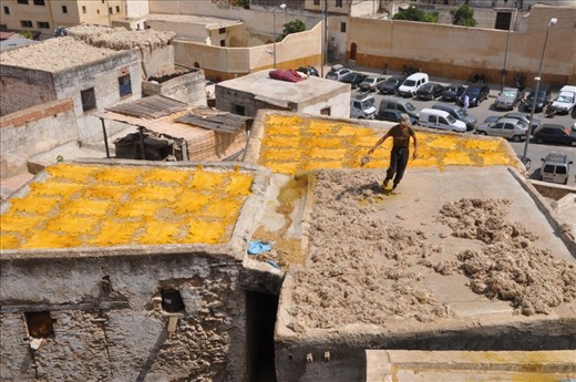 For some, time seems to have stopped in place; although surrounded by modern aspects, their lifestyle, their habits and their daily life is the same as that of those generations before. The daily mint tea and bread, the processes through which every piece of skin has to go through to become the leather that will keep someone warm later on and the thought that his work is more than just physical labour: it represents his culture, his nation.