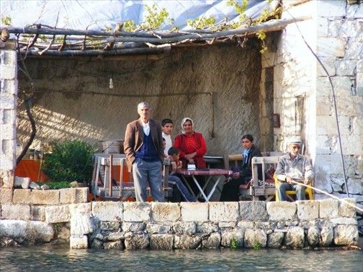 Turkish family portrait on Euphrates