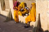 Women taking a break from thoroughly sweeping the interior of the Amer Palace in Jaipur.: by olya, Views[604]