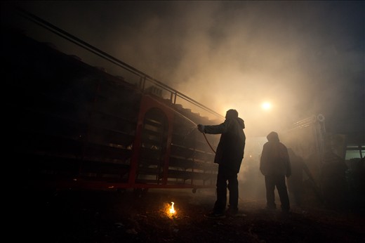The 'Beehives', as they're called, are racks made of wood or metal. Some are small and carried by two people while others are huge wheeled apparatus. All of them are filled with hundreds of bottle rockets. A number of them store large amounts of fireworks on the top which are set off vertically in the air either to create a monstrous bang or a feast for the eyes. Once the majority of the rockets are fired, the racks need to be cleared with water. There are always some unignited rockets left which may suddenly decide to launch on their own. These are very dangerous as the crowd has expected the 'beehive' to come to rest.
