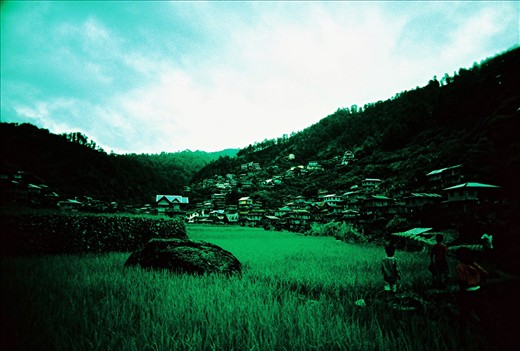 Kids take us to their playground. A lush field surrounded by forests and rivers.