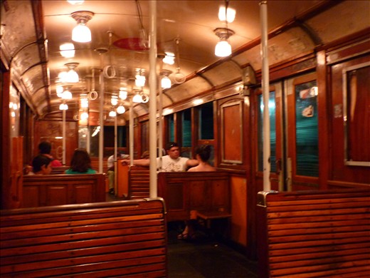 100 years-old wooden wagon. These old trains were replaced by new ones in 2013