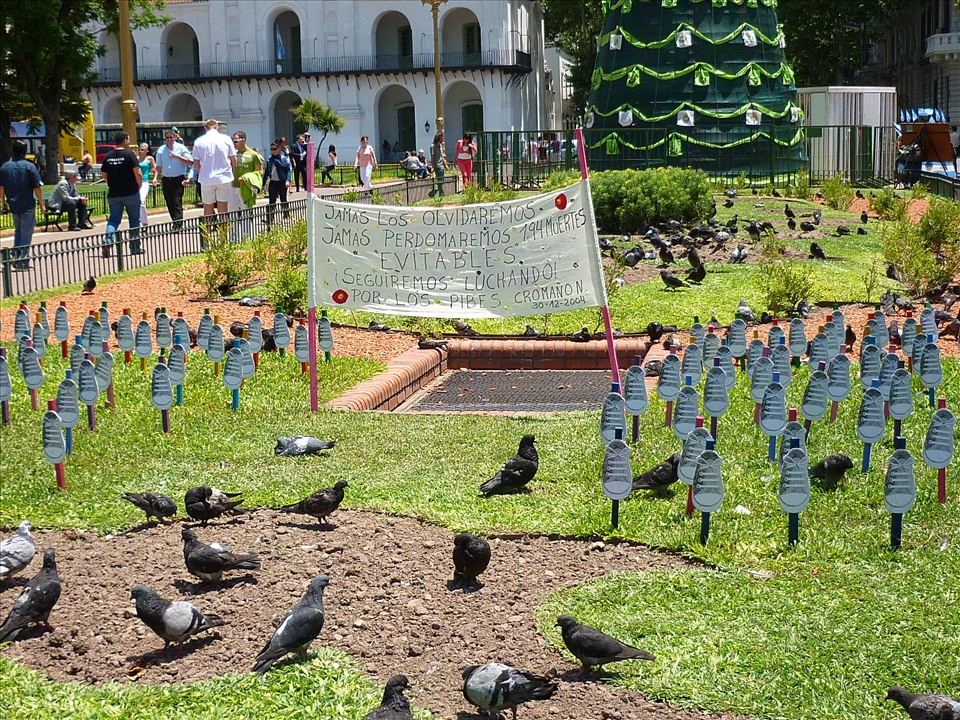 Bs As is famous by its protests. This one demands justice for victims of arson