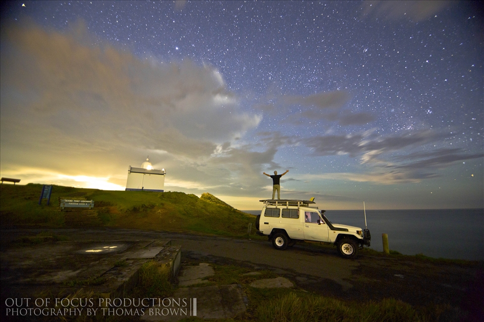 A self portrait, just me and my troopy waiting for the moon to rise.