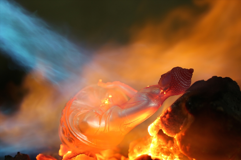 Brass Buddha in the workshop