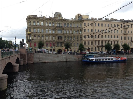 Canal trip on Fontanka, Anichkov Most.