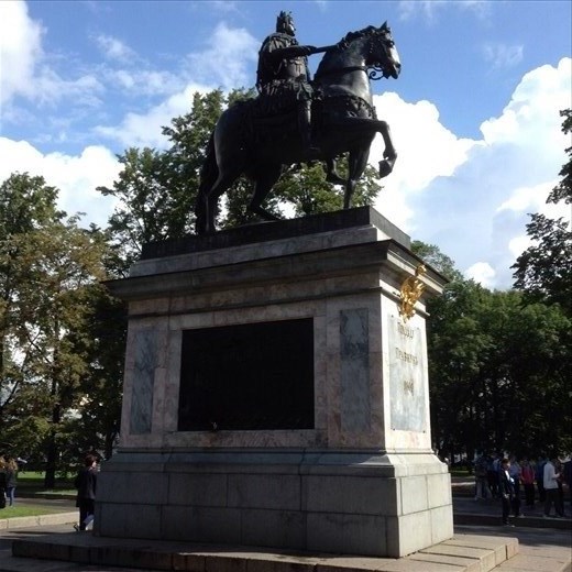 Peter the Great statue, opp. Mikhailovskiy Palace