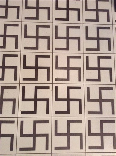 Swastika floor design of museum