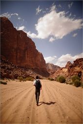 A Costa Rican man on a mission to show his patriotism in the desert sands of Wadi Rum. : by paige-webley, Views[329]