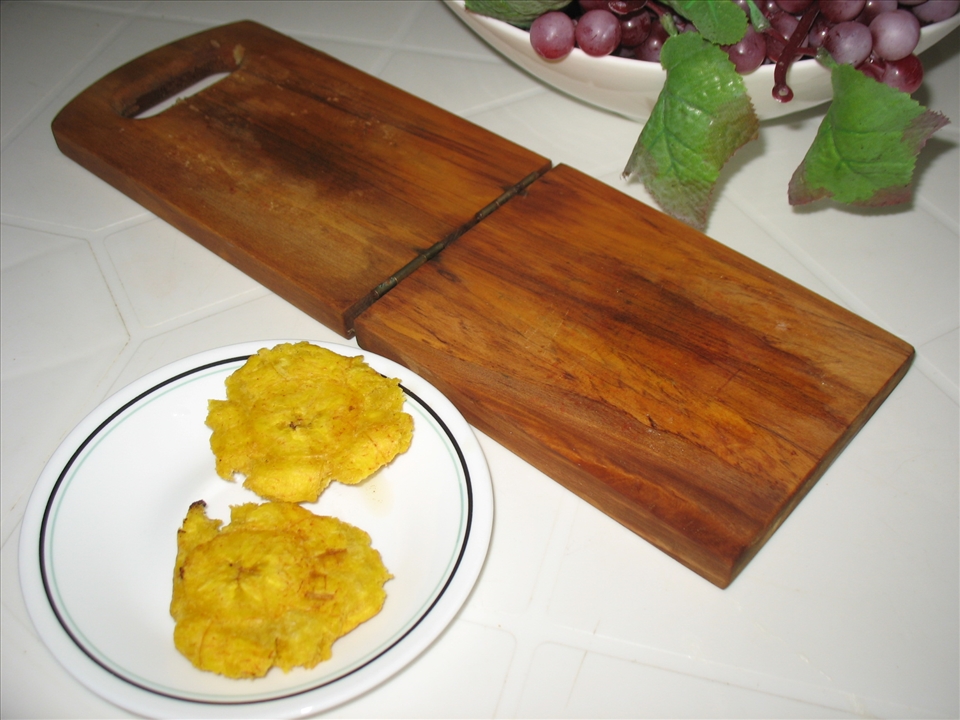 Patacones, twice fried plantains