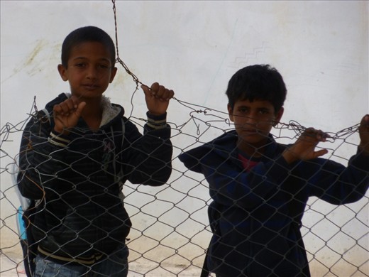 Children in this school in the Jordan Valley have no access to water today. These two have been sent home early as the heat of the Middle Eastern sun sends temperatures soaring. 