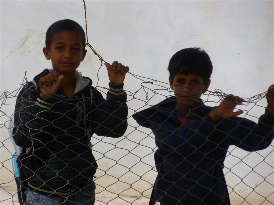 Children in this school in the Jordan Valley have no access to water today. These two have been sent home early as the heat of the Middle Eastern sun sends temperatures soaring. 