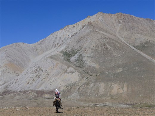 Riding a horse in the Afghan Pamirs