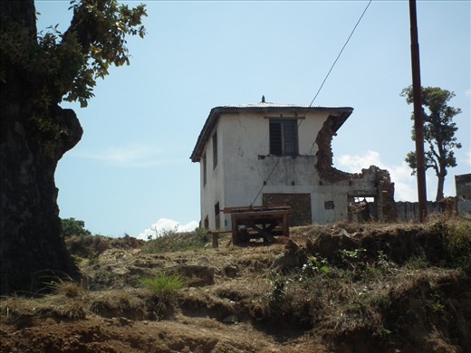 Destroyed police office in Dailekh District Nepal. when the people war in Nepal.
