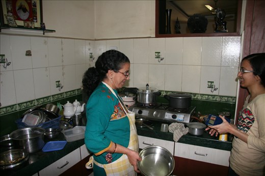 back at my aunties getting ready to cook