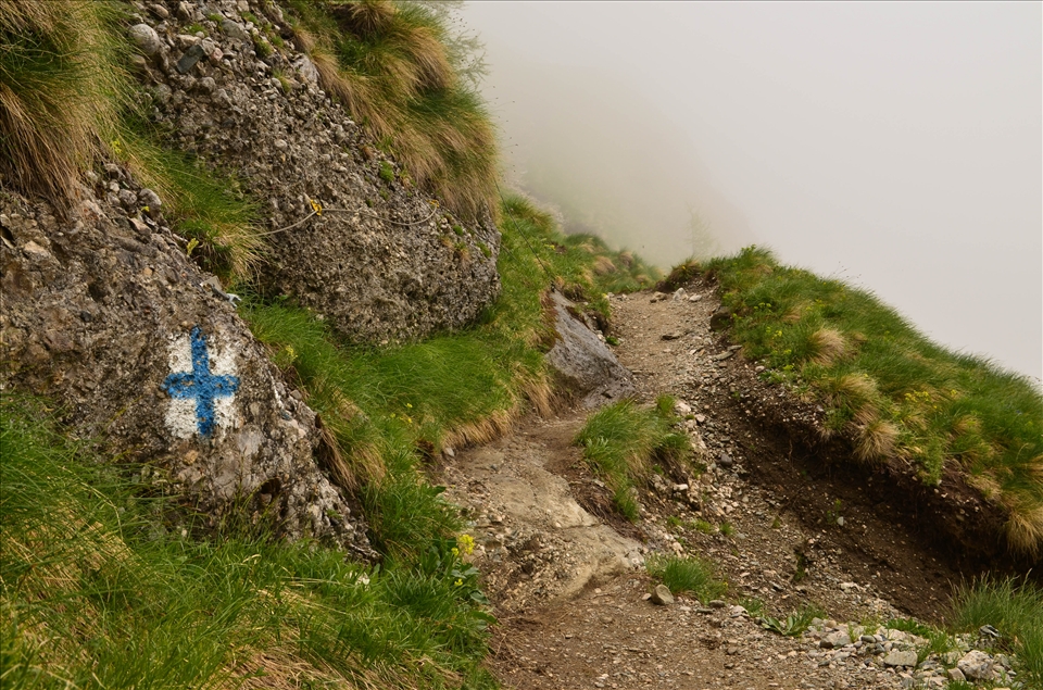 On the way up, the fog surrounded us