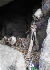 Bones of a quarry worker found on a quarry site. Positioned at the entrance of a cave.: by patricia, Views[417]